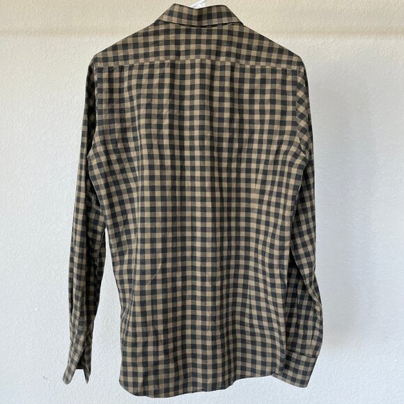 Massimo Dutti Long Sleeve Button Down Dress Shirt Slim Fit S Checkered Morocco - Picture 2 of 8